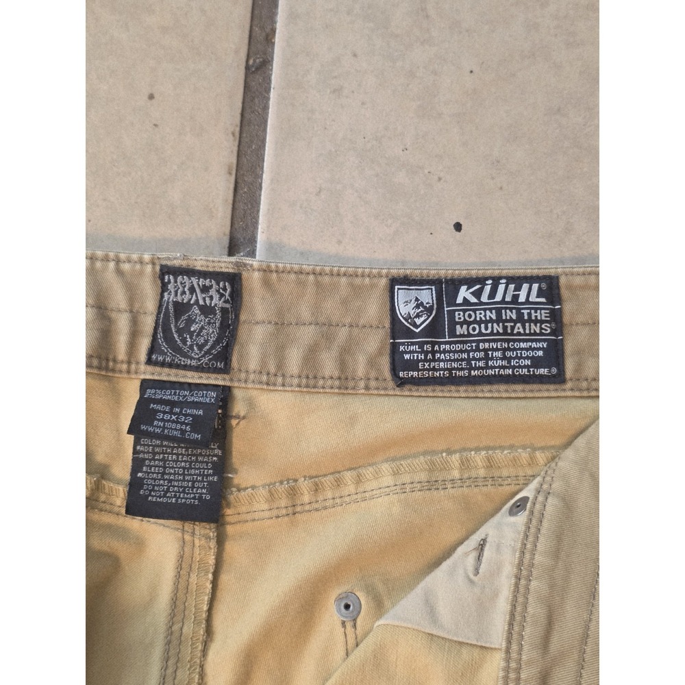 KUHL Ryder Pants Mens 38x32 Vintage Patina Dye Khaki Rugged Outdoor Workwear - Picture 7 of 14